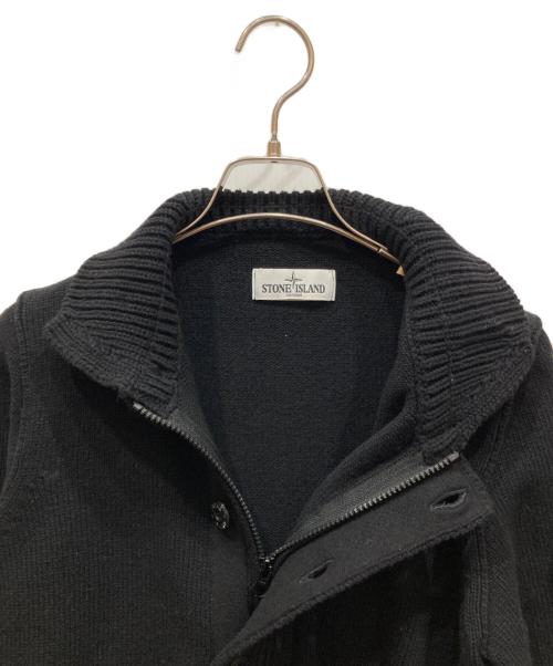 STONE ISLAND（ストーンアイランド）STONE ISLAND (ストーンアイランド) スタンドカラー ジップボタン カーディガン ブラック サイズ:SIZE Sの古着・服飾アイテム