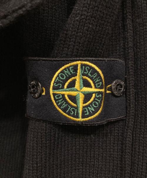 STONE ISLAND（ストーンアイランド）STONE ISLAND (ストーンアイランド) スタンドカラー ジップボタン カーディガン ブラック サイズ:SIZE Sの古着・服飾アイテム
