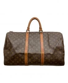 LOUIS VUITTON（ルイ ヴィトン）の古着「ボストンバッグ　モノグラム　キーポル55」｜ブラウン×オレンジ