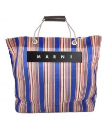 MARNI（マルニ）の古着「フラワーカフェトートバッグ」｜ピンク×ブルー