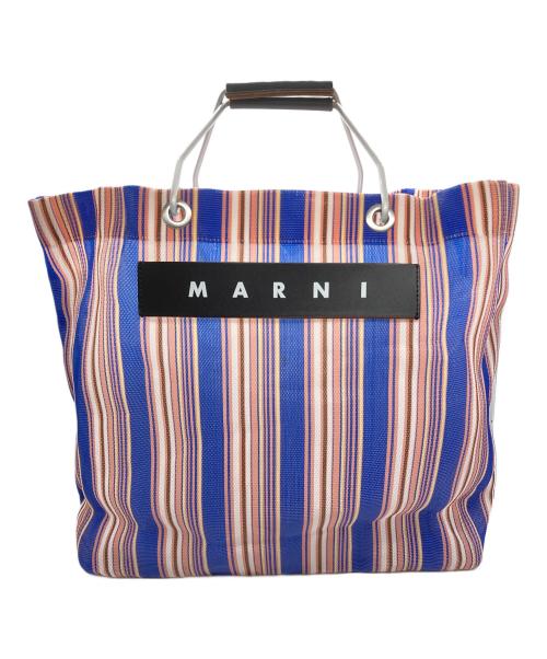 MARNI（マルニ）MARNI (マルニ) フラワーカフェトートバッグ ピンク×ブルーの古着・服飾アイテム