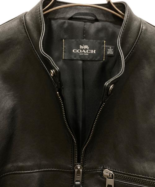 COACH（コーチ）COACH (コーチ) シングルライダースジャケット ブラック サイズ:SIZE Mの古着・服飾アイテム