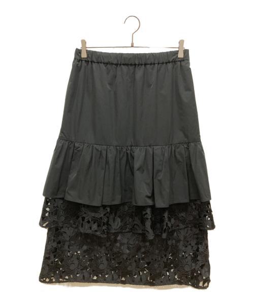 ADORE（アドーア）ADORE (アドーア) ミックスフラワーレーススカート ブラック サイズ:SIZE 38の古着・服飾アイテム