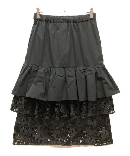 ADORE（アドーア）ADORE (アドーア) ミックスフラワーレーススカート ブラック サイズ:SIZE 38の古着・服飾アイテム