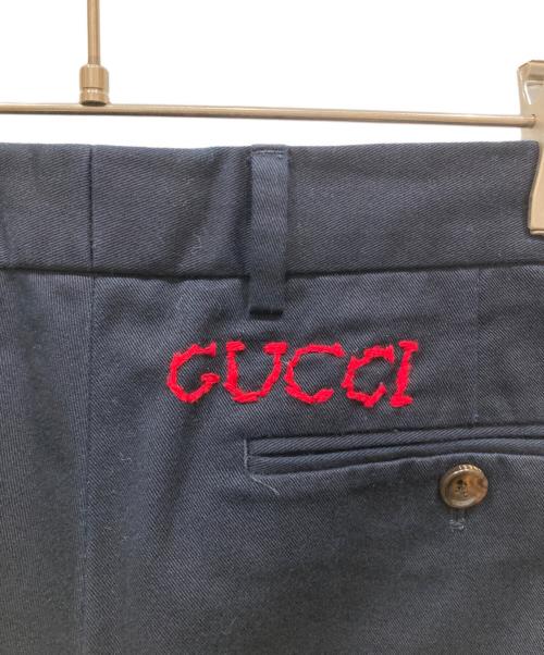 GUCCI（グッチ）GUCCI (グッチ) CHINO TROUSERS ネイビー サイズ:SIZE 44の古着・服飾アイテム