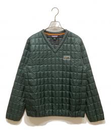 Patagonia（パタゴニア）の古着「Vネック プルオーバーダウンジャケット」｜グリーン