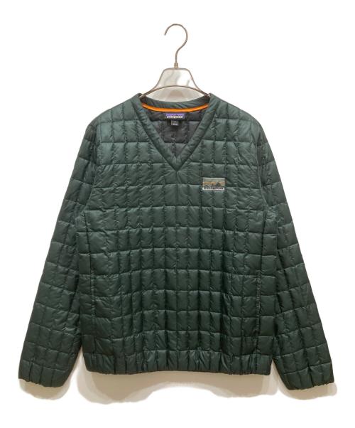 Patagonia（パタゴニア）Patagonia (パタゴニア) Vネック プルオーバーダウンジャケット グリーン サイズ:SIZE Sの古着・服飾アイテム