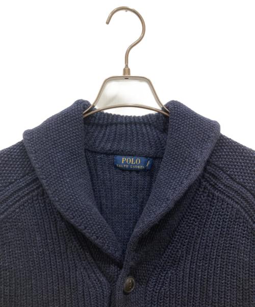 POLO RALPH LAUREN（ポロ・ラルフローレン）POLO RALPH LAUREN (ポロ・ラルフローレン) ショールカラーニットカーディガン ネイビー サイズ:SIZE XLの古着・服飾アイテム