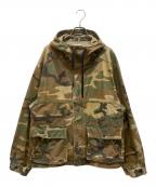 ANCELLMアンセルム）の古着「CAMO ZIPUP HOODIE」｜ブラウン×カーキ