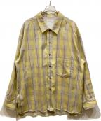 ANCELLMアンセルム）の古着「C/R CHECK SHIRT」｜グレー×イエロー