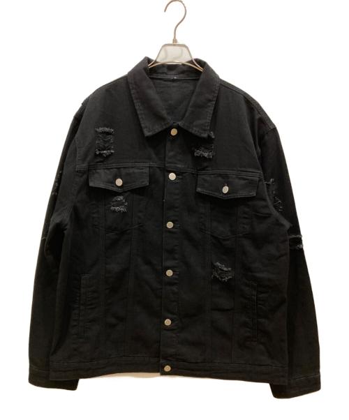 M.U.L（エムユーエル）M.U.L (エムユーエル) ダメージ加工ブラックデニムジャケット ブラック サイズ:不明の古着・服飾アイテム