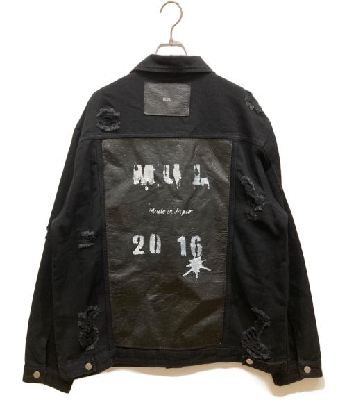 M.U.L（エムユーエル）M.U.L (エムユーエル) ダメージ加工ブラックデニムジャケット ブラック サイズ:不明の古着・服飾アイテム