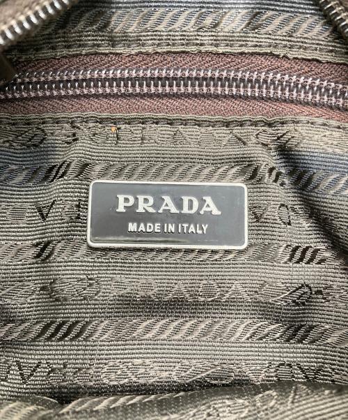 PRADA（プラダ）PRADA (プラダ) ナイロンショルダーバッグ カーキ×ブラウンの古着・服飾アイテム