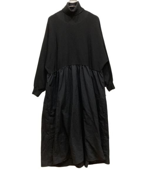 BEARDSLEY（ビアズリー）BEARDSLEY (ビアズリー) ニットコンビギャザーワンピース ブラック サイズ:SIZE 1の古着・服飾アイテム