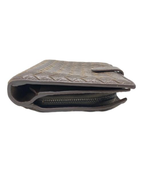 BOTTEGA VENETA（ボッテガベネタ）BOTTEGA VENETA (ボッテガベネタ) 2つ折り財布　イントレチャート ブラウンの古着・服飾アイテム