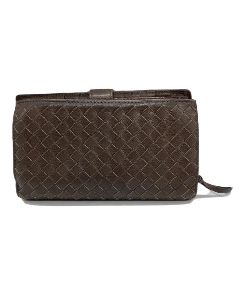 BOTTEGA VENETA（ボッテガベネタ）BOTTEGA VENETA (ボッテガベネタ) 2つ折り財布　イントレチャート ブラウンの古着・服飾アイテム