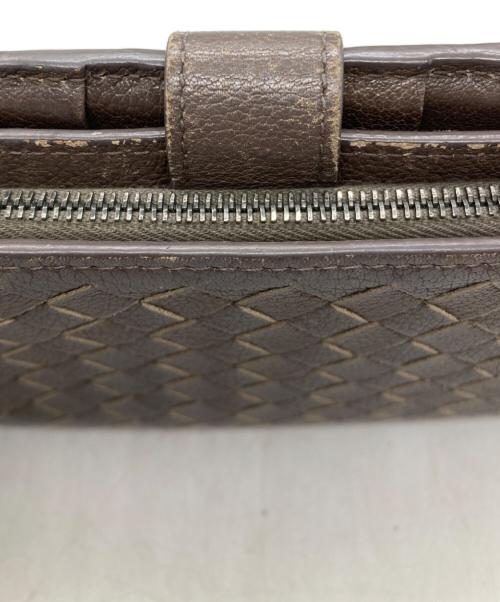 BOTTEGA VENETA（ボッテガベネタ）BOTTEGA VENETA (ボッテガベネタ) 2つ折り財布　イントレチャート ブラウンの古着・服飾アイテム
