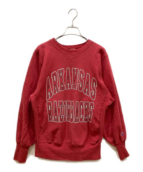 Champion REVERSE WEAVE（チャンピオン リバース ウィーブ）Champion REVERSE WEAVE (チャンピオン リバース ウィーブ) 2段プリントスウェット レッド サイズ:SIZE Mの古着・服飾アイテム