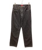 LEVI'S×SUPREMEリーバイス×シュプリーム）の古着「Pinstripe 550 Jeans」｜ブラック