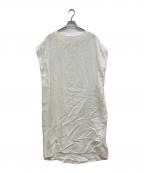 BLUEBIRD BOULEVARDブルーバードブルバード）の古着「リネンノースリーブワンピース/ノースリーブワンピース/ワンピース」｜ホワイト