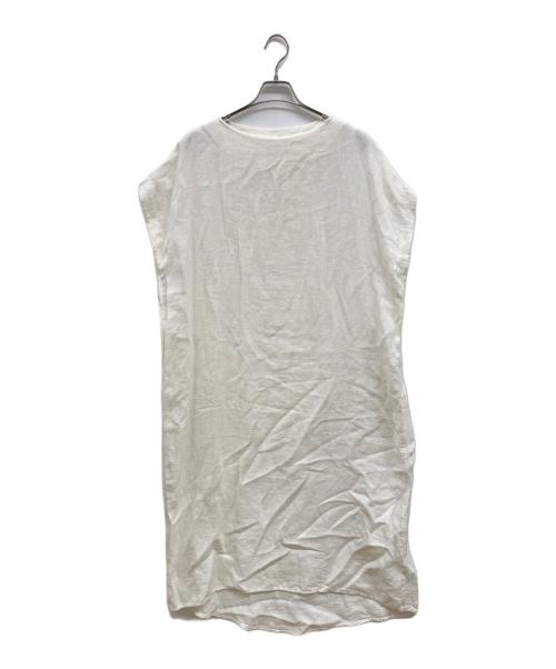 BLUEBIRD BOULEVARD（ブルーバードブルバード）BLUEBIRD BOULEVARD (ブルーバードブルバード) リネンノースリーブワンピース ホワイト サイズ:Sの古着・服飾アイテム