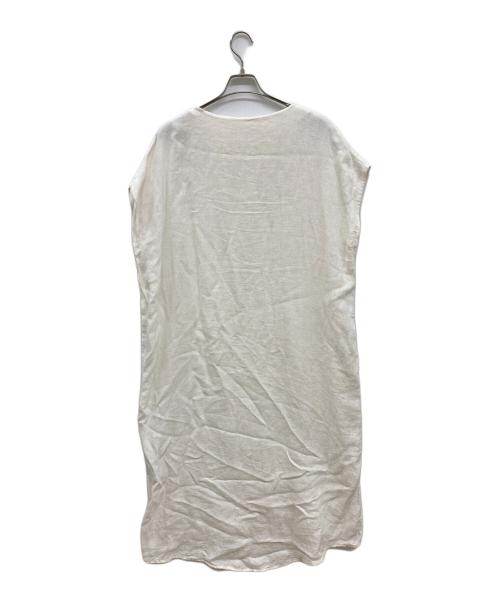 BLUEBIRD BOULEVARD（ブルーバードブルバード）BLUEBIRD BOULEVARD (ブルーバードブルバード) リネンノースリーブワンピース ホワイト サイズ:Sの古着・服飾アイテム