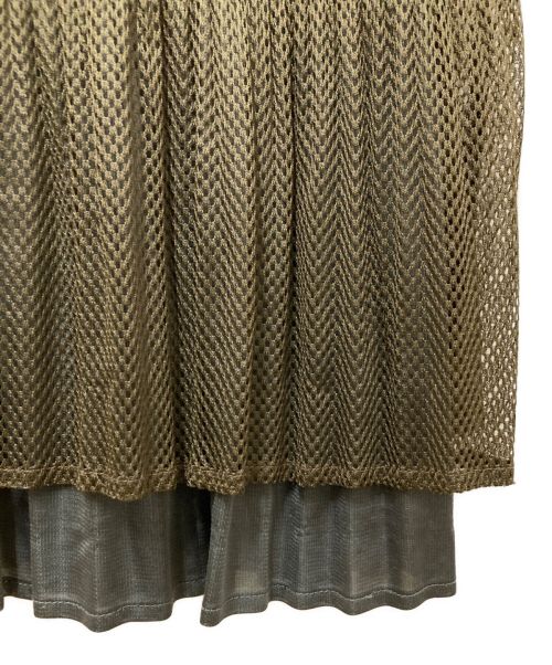 PLEATS PLEASE（プリーツプリーズ）PLEATS PLEASE (プリーツプリーズ) プリーツワンピース オリーブ サイズ:2の古着・服飾アイテム