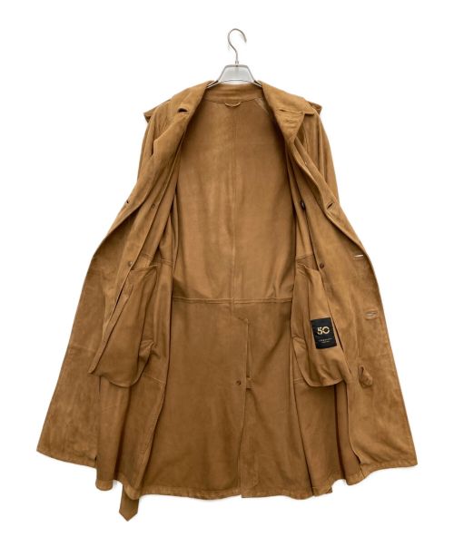 Cinquanta（チンクワンタ）Cinquanta (チンクアンタ) スエードトレンチコート ブラウン サイズ:44の古着・服飾アイテム