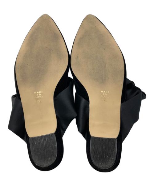 OHGA（オオガ）OHGA (オオガ) リボンミュール/ベロアミュール/サンダル ブラック サイズ:Mの古着・服飾アイテム