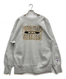 Champion REVERSE WEAVE（チャンピオン リバース ウィーブ）の古着「90s NFLプリント リバースウィーブスウェット/3段ラバープリント 」｜グレー