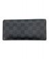 LOUIS VUITTON (ルイ ヴィトン) ダミエ・グラフィット/ポルトフォイユ ブラザ/長財布 ブラック：15000円