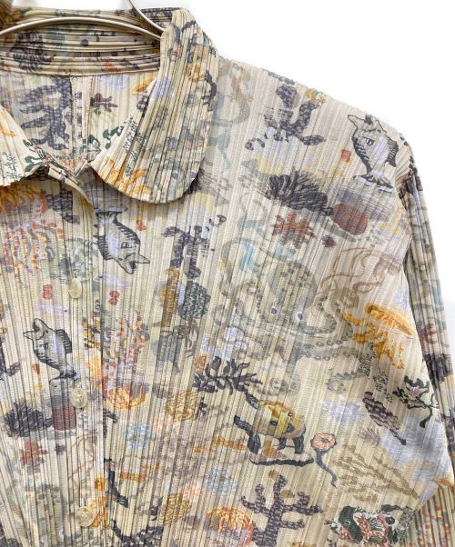 PLEATS PLEASE（プリーツプリーズ）PLEATS PLEASE (プリーツプリーズ) プリーツジャケット ベージュ サイズ:3の古着・服飾アイテム