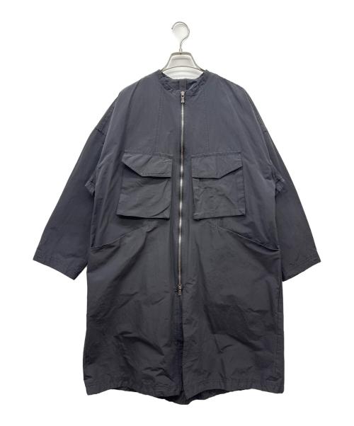 THE VIRIDI-ANNE（ヴィリジアン）THE VIRIDI-ANNE (ヴィリジアン) コットン ナイロン ノーカラー コート ブラック サイズ:1の古着・服飾アイテム