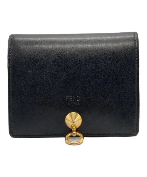 FENDI（フェンディ）FENDI (フェンディ) バイザウェイ コンパクトレザーウォレット ブラックの古着・服飾アイテム
