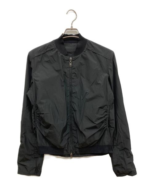 LANVIN（ランバン）LANVIN (ライバン) 袖ジップMA-1ショートブルゾン/MA-1ジャケット/ブルゾン/ナイロンジャケット/Y2K/アーカイブ/00s ブラック サイズ:44の古着・服飾アイテム