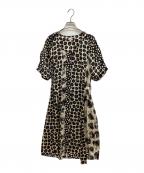 KENZOケンゾー）の古着「シルクワンピース/総柄ワンピース」｜ブラック×ベージュ