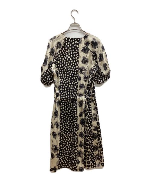 KENZO（ケンゾー）KENZO (ケンゾー) シルクワンピース/総柄ワンピース ブラック×ベージュ サイズ:38の古着・服飾アイテム