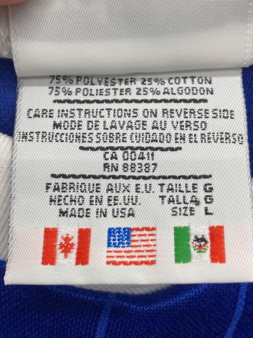 adidas（アディダス）adidas (アディダス) 万国旗タグ ゲームシャツ ブルー サイズ:Lの古着・服飾アイテム