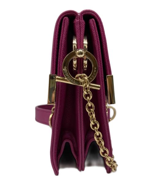 Aspinal Of London（アスピナルオブロンドン）Aspinal Of London (アスピナルオブロンドン) チェーンショルダーバッグ ピンクの古着・服飾アイテム