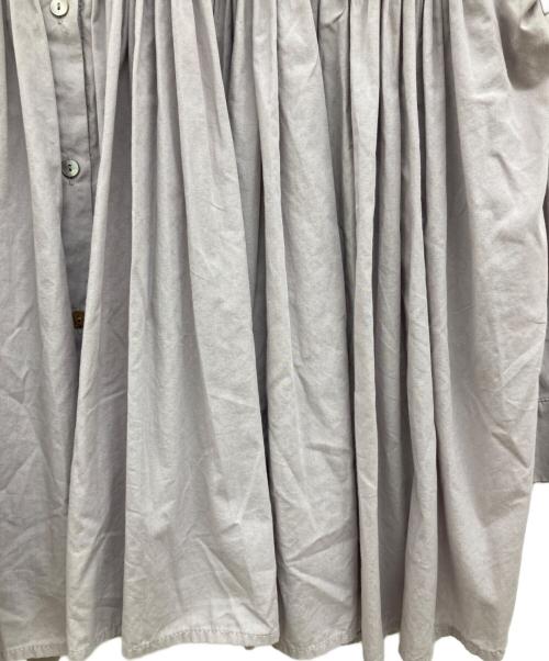 mizuiro-ind（ミズイロインド）mizuiro-ind (ミズイロインド) ピンタックエンブロイダリーワイドシャツ/ワイドシャツ/ブラウス／ギャザーシャツ/ パープル サイズ:記載なしの古着・服飾アイテム