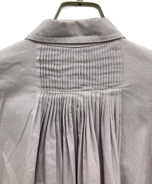 mizuiro-ind（ミズイロインド）mizuiro-ind (ミズイロインド) ピンタックエンブロイダリーワイドシャツ/ワイドシャツ/ブラウス／ギャザーシャツ/ パープル サイズ:記載なしの古着・服飾アイテム