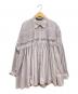 mizuiro-ind（ミズイロインド）の古着「ピンタックエンブロイダリーワイドシャツ/ワイドシャツ/ブラウス／ギャザーシャツ/」｜パープル