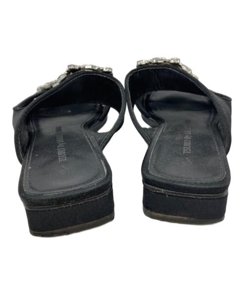 TSURU by MARIKO OIKAWA（ツルバイマリコオイカワ）Tsuru by Mariko Oikawa (ツルバイマリコオイカワ) ビジューフラットサンダル ブラック サイズ:22.5の古着・服飾アイテム