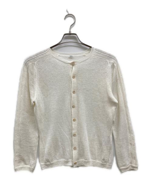 45R（フォーティファイブ・アール）45R (フォーティファイブ・アール) クルーネックカーディガン/ニットカーディガン/カーディガン/5068060/コットンニット ホワイト サイズ:3の古着・服飾アイテム