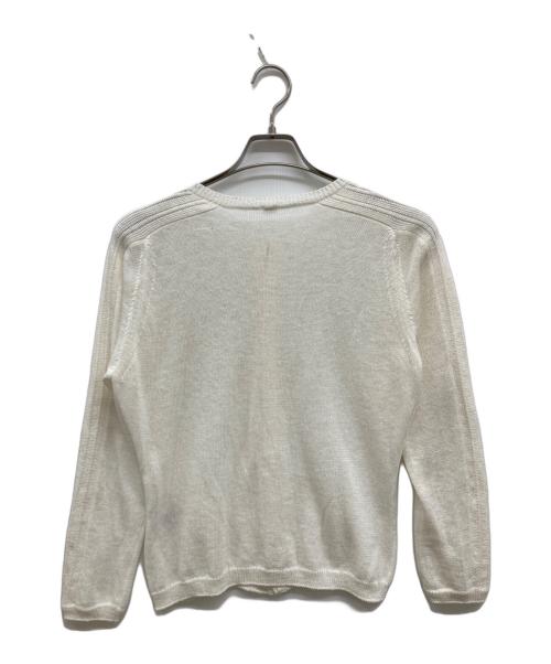 45R（フォーティファイブ・アール）45R (フォーティファイブ・アール) クルーネックカーディガン/ニットカーディガン/カーディガン/5068060/コットンニット ホワイト サイズ:3の古着・服飾アイテム