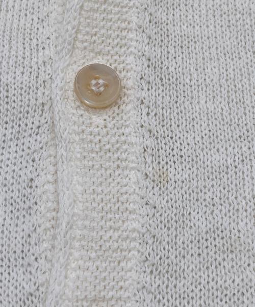 45R（フォーティファイブ・アール）45R (フォーティファイブ・アール) クルーネックカーディガン/ニットカーディガン/カーディガン/5068060/コットンニット ホワイト サイズ:3の古着・服飾アイテム