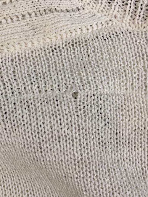 45R（フォーティファイブ・アール）45R (フォーティファイブ・アール) クルーネックカーディガン/ニットカーディガン/カーディガン/5068060/コットンニット ホワイト サイズ:3の古着・服飾アイテム