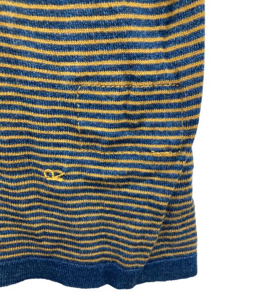 SDL45R（フォーティファイブ）sdl45r (フォーティファイブ) 半袖ニット/ボーダーニット/ニットＴシャツ/ボーダーカットソー ブラウン サイズ:FREEの古着・服飾アイテム