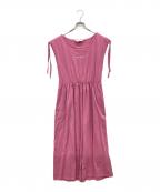 To b. by agnes b.トゥービー バイ アニエスベー）の古着「ロゴノースリーブカットソーワンピース」｜ピンク