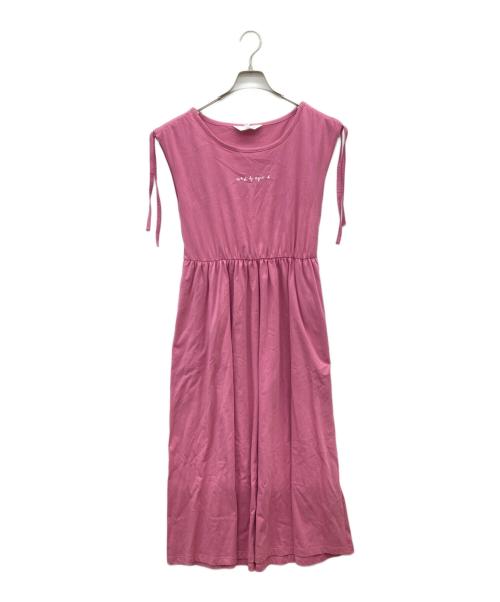 To b. by agnes b.（トゥービー バイ アニエスベー）To b. by agnes b. (トゥービー バイ アニエスベー) ロゴノースリーブカットソーワンピース ピンク サイズ:38の古着・服飾アイテム